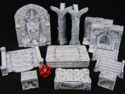 12pc Holy Altar & Religous Artifact Scatter Terrain Scenery 3D Printed Mini