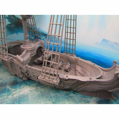 12" Tall Modular Pirate Ship Boat Scatter Terrain Scenery Sea Ocean War Gaming Cannons