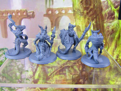 4pc Kobold Set Mini Miniatures 3D Printed Resin Model Figure 28/32mm Scale RPG