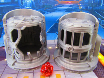 Containment Holding Chambers Cages Cells Pair Scenery Terrain 3D Printed Model