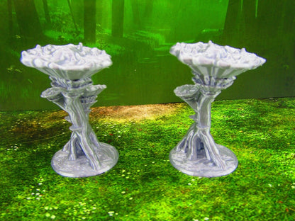 2 Pc Small Mushroom Trees Forest Set Scatter Terrain Scenery Mini Miniature