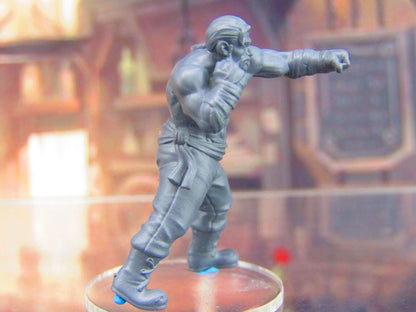 Human Boxer Bar Room Brawler B Mini Miniature Figure 3D Printed Model 28/32mm