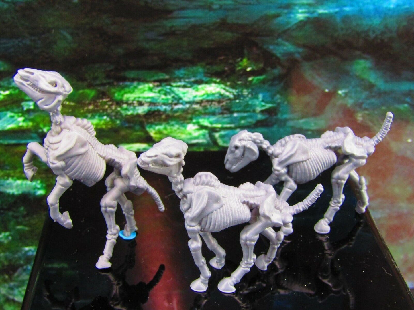 3pc Undead Skeletal Skeleton Horse Set Mini Miniature Model Character Figure
