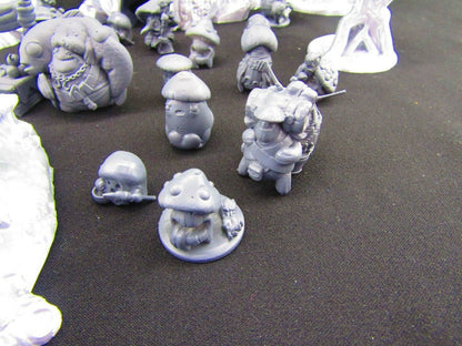Mushroom Forest Myconid Shroomie Village Set w/ minis Scatter Terrain Scenery