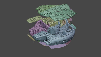 34pc Large Modular Bounty Hunter Space Ship Model "The Buzzard" Scenery SciFi