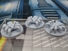 Lot of 3 Mechanical Robot Spider Droids Mini Miniature 3D Printed Figure Model