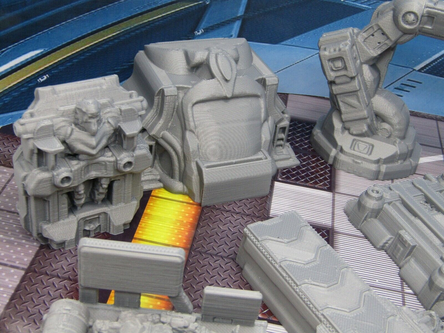 11 Piece Droid Manufacturing Factory Scatter Terrain Scenery 3D Printed Model