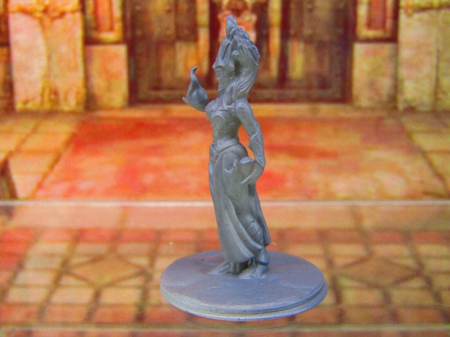 Dark Elf Priestess w/ Headpiece Mini Miniature Figure 3D Printed Model 28/32mm