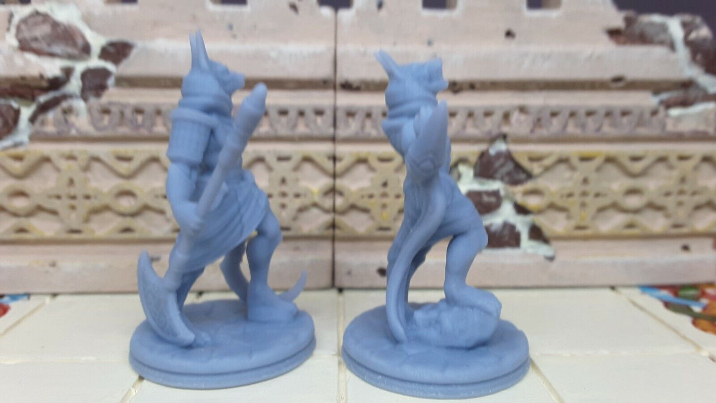 Egyptian Anubis Warrior Pair Mini Miniature Figure 28/32mm D&D 3D Printed Resin