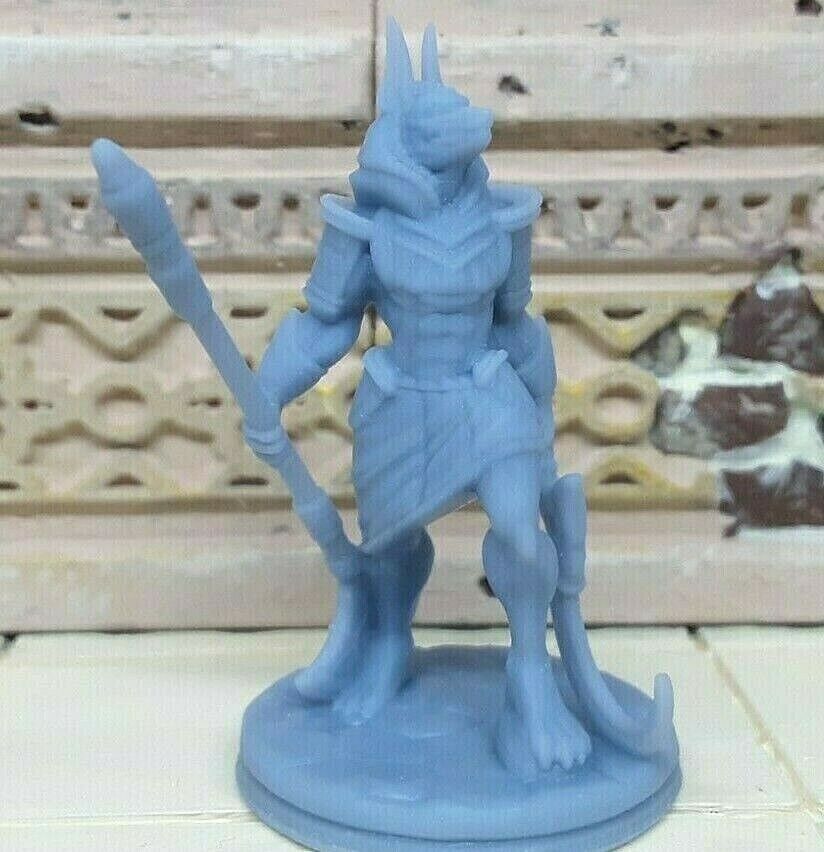 Egyptian Anubis Warrior W/ Poleaxe Mini Miniature Figure D&D 3D Printed Resin