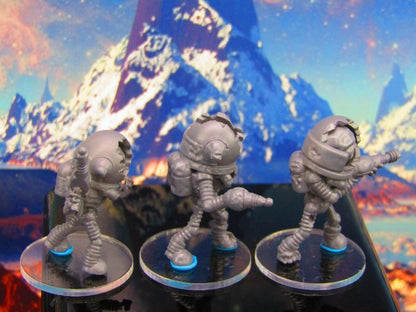 3pc Skeletal Zeta Alien Invader Set Mini Miniature Model Character Figure