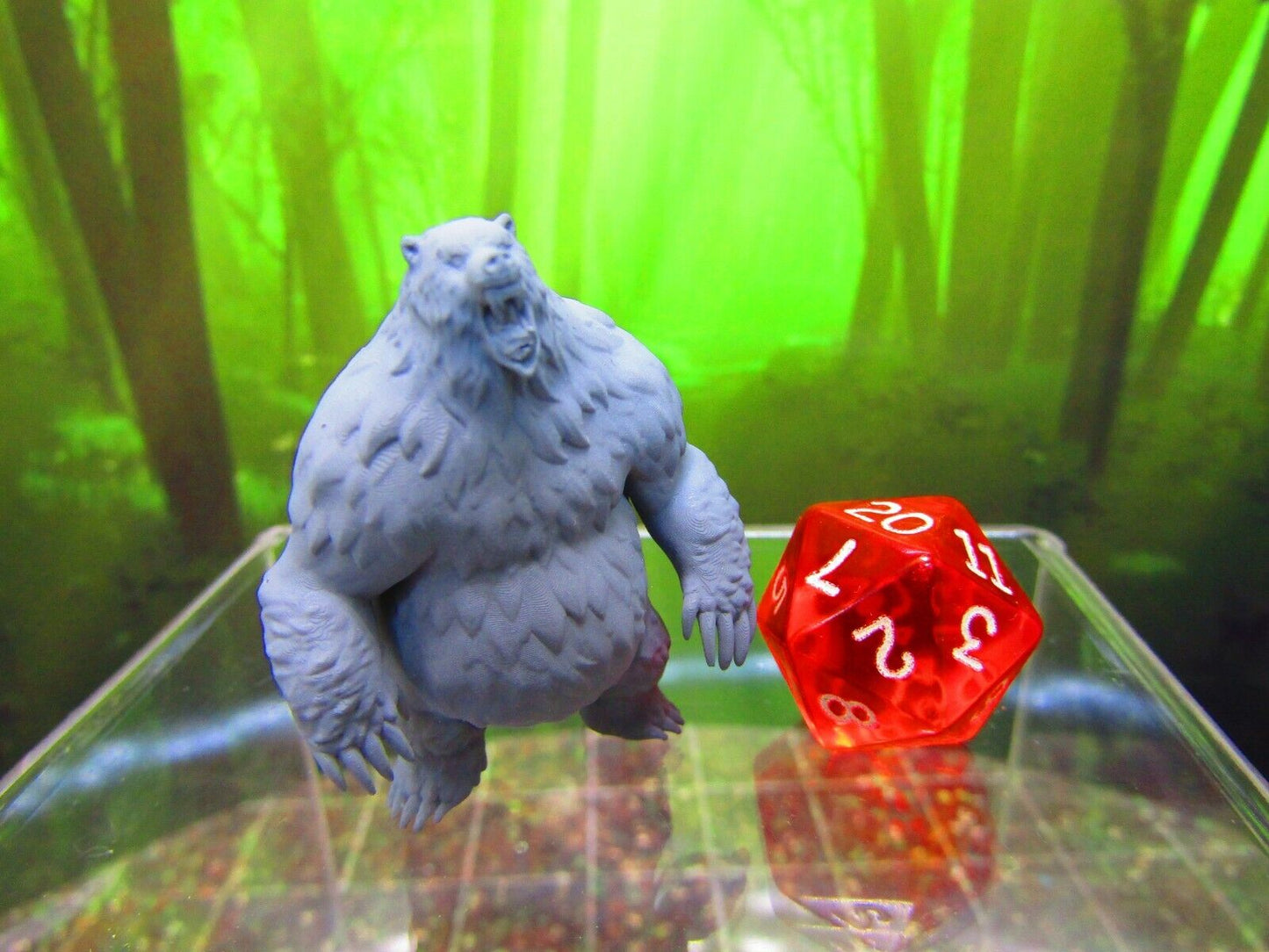Big Bad Cartoonish Grizzly Bear Mini Miniature 3D Printed Model 28/32mm Scale