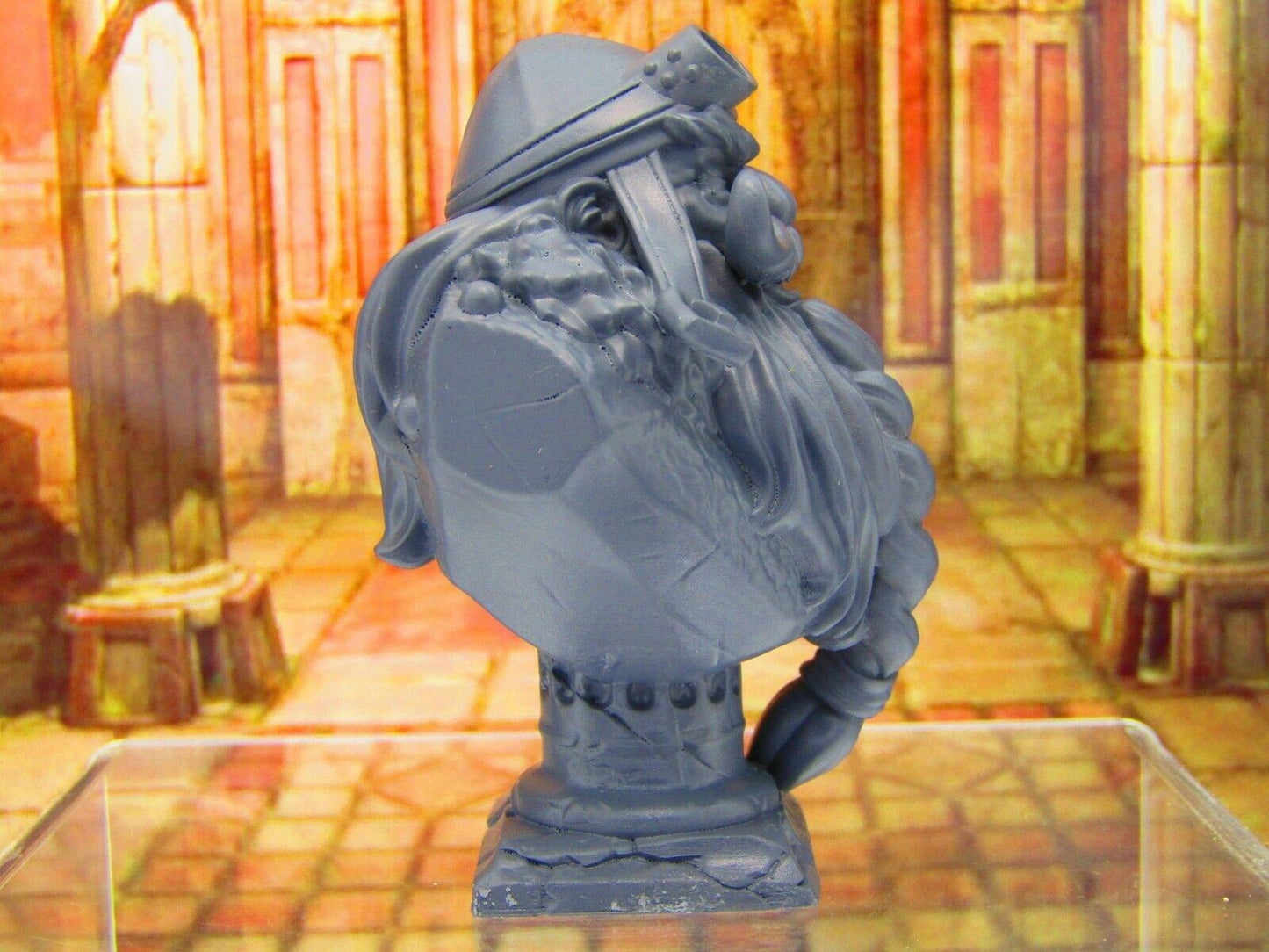 Dwarven Aviator / Canonneer's Bust Statue Resin 3D Printed Model RPG Fantasy Gam