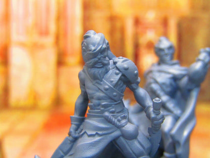 Human Bandit Rogue Mercenary Pair Mini Miniature Figure 3D Printed Model 28/32mm