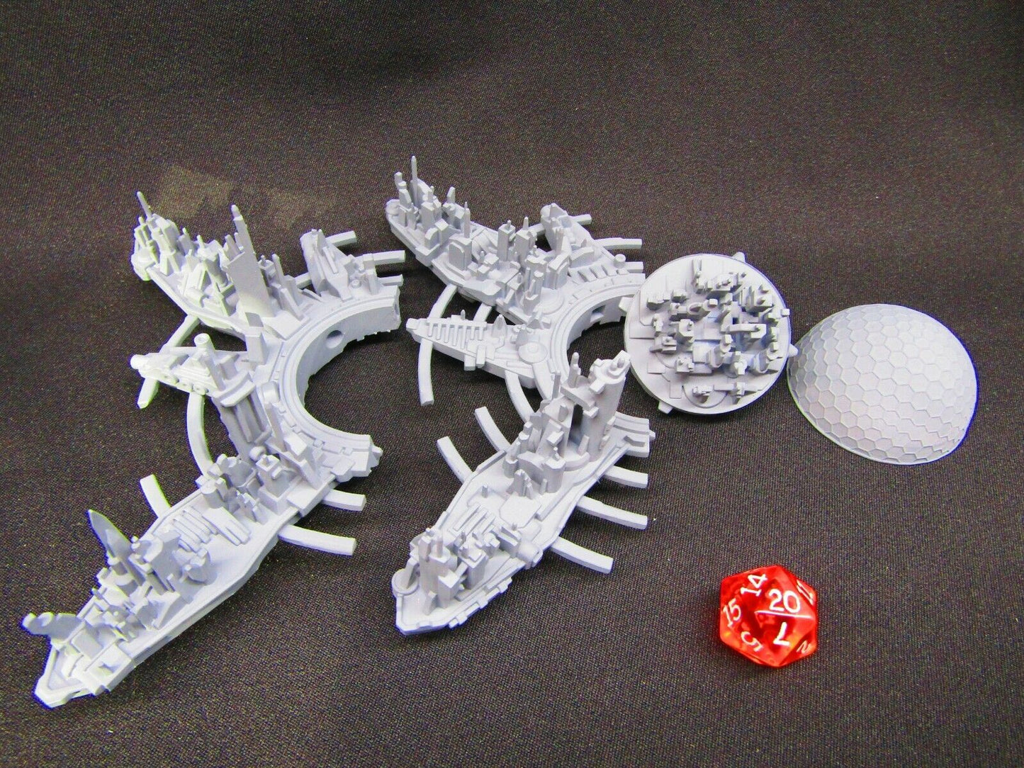 Gargantuan Space City Metropolis & Removeable Shield Starfinder Fleet Scale