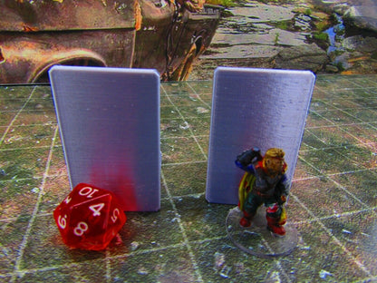 2pc Metal Barrier / Shield Tall Scatter Terrain Scenery Wasteland Apocalypse