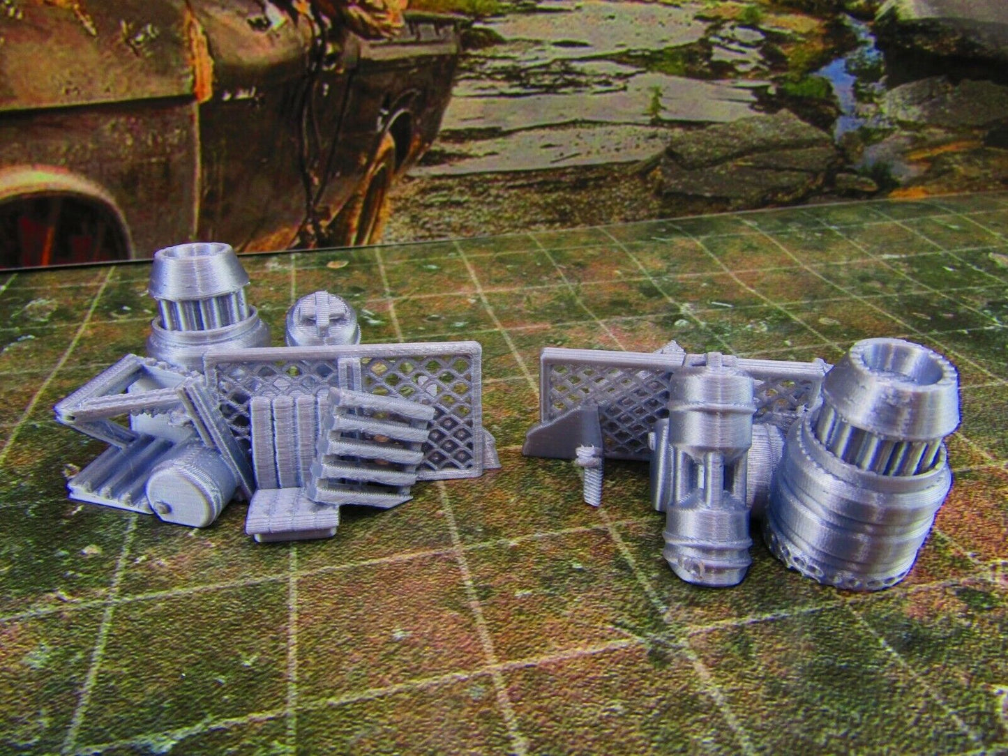 2pc Junk Street Rubble A Scatter Terrain Scenery Wasteland Apocalypse Dystopian