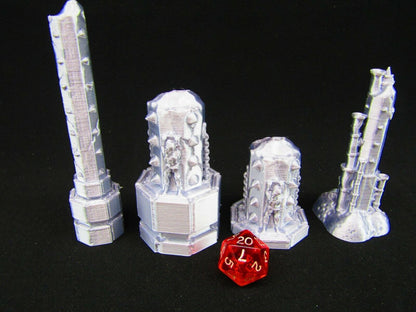 Torture Victims & Spiked Columns Set Scatter Terrain Scenery 3D Printed Mini