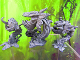 3pc Carnivorous Monster Maneating Plant Set Mini Miniature Figure 3D Printed
