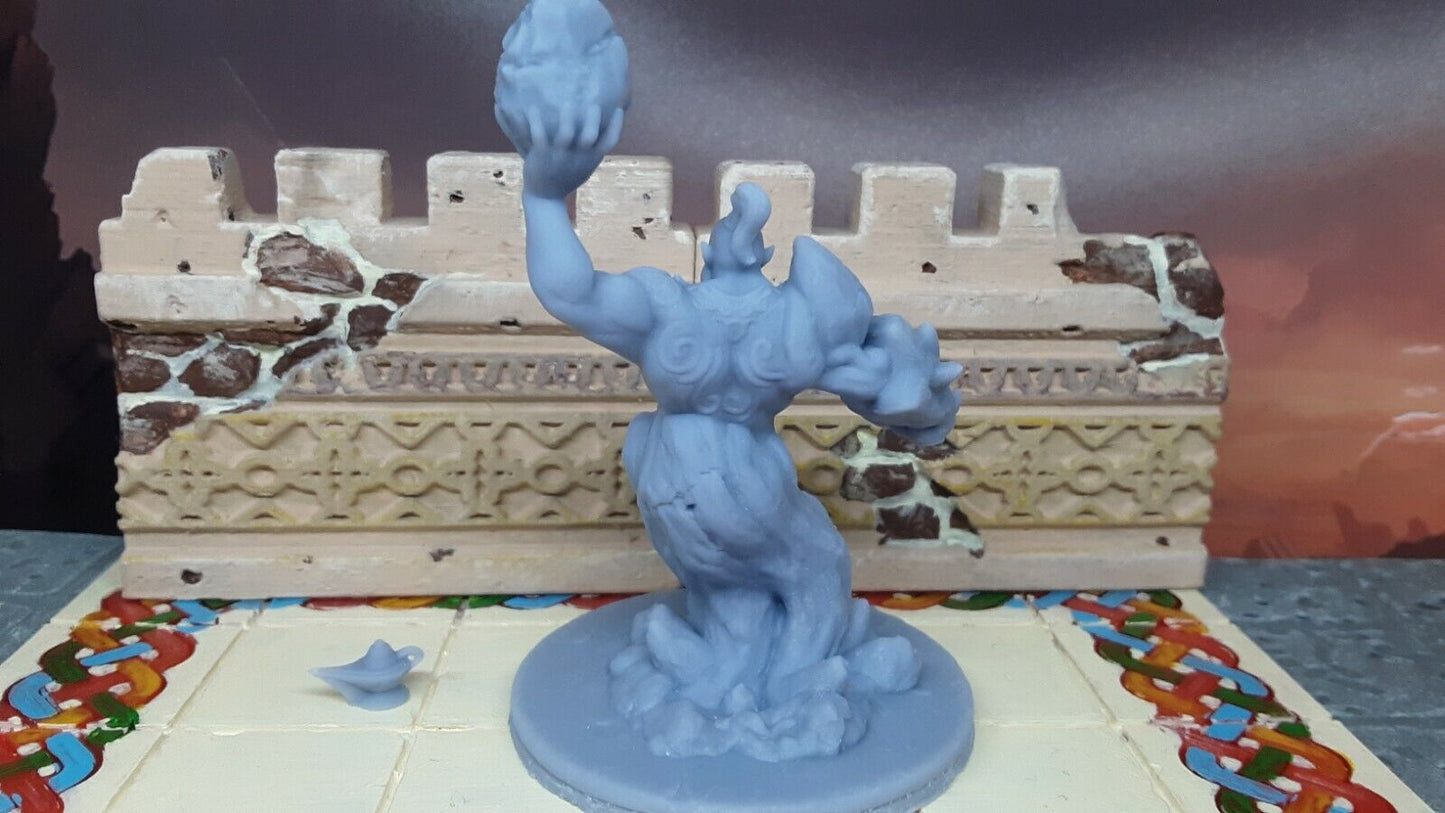 Earth Genie Djinn W/ Lamp Mini Miniatures Figure Tabletop Game 3D Printed Resin
