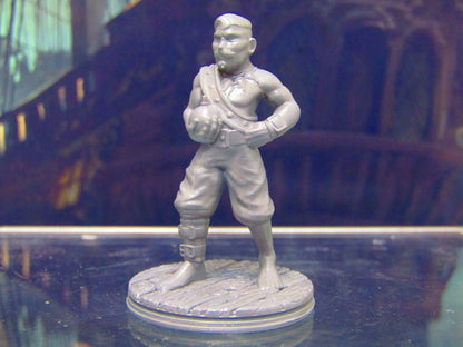 Human Pirate Crewman Bomber Mini Miniature Figure 3D Printed Model 28/32mm Scale