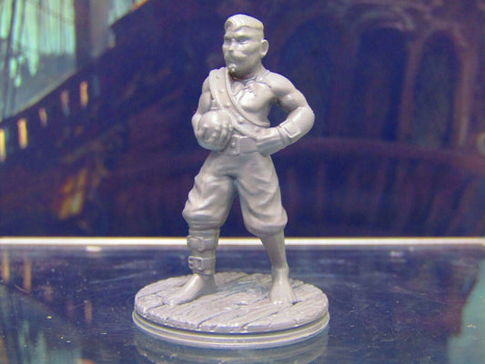 Human Pirate Crewman Bomber Mini Miniature Figure 3D Printed Model 28/32mm Scale