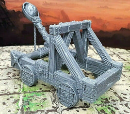Catapult Mangonel Siege Weapon Scatter Terrain 3D Printed Dungeons & Dragons