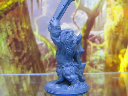 Orc Fighter Warrior Soldier w/Club/Shield Mini Miniature Figure 3D Printed Model