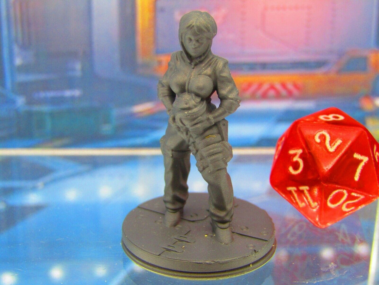 Alien Spaceship Female Fighter Pilot Mini Miniature Figure 3D Printed Model