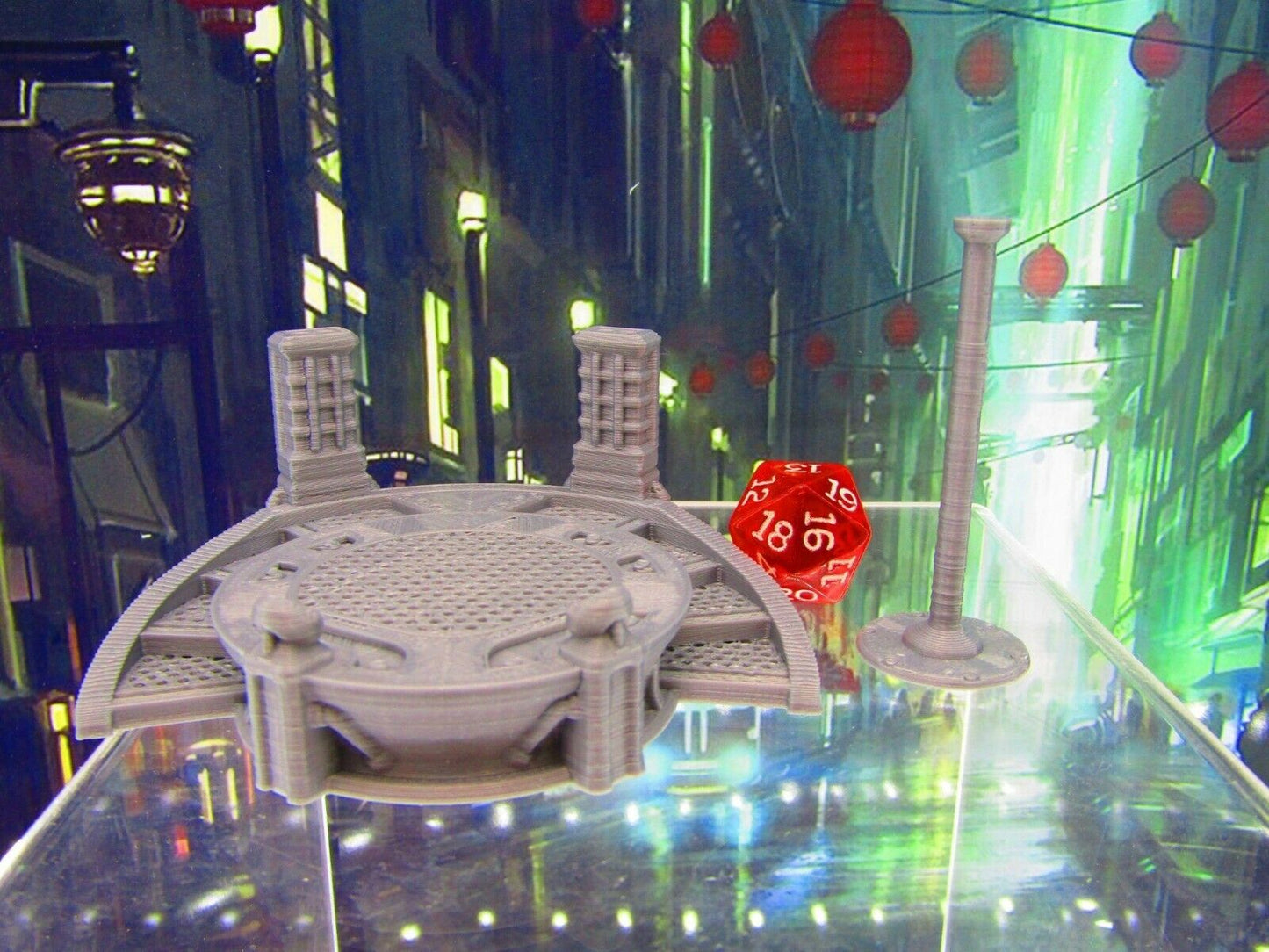 Nightclub Stripper Stage & Pole Miniature 3D Printed Model 28/32mm Scale Sci Fi