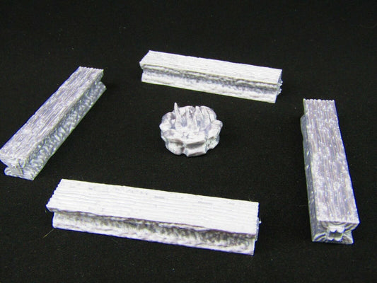 Fireside Benches & Campfire Scatter Terrain Scenery 3D Printed Mini Miniature