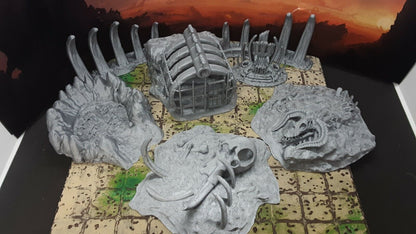 Boneyard Wasteland Scatter Terrain 28mm Scale Dungeons & Dragons Miniature Model