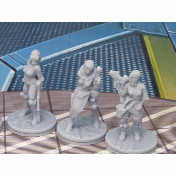 Lot of 6 Space Crew Mini Miniature Figure Scenery Terrain 3D Printed Model
