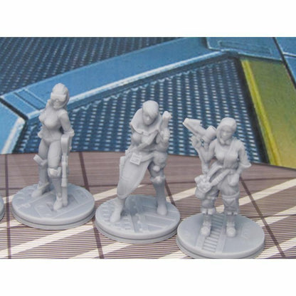 Lot of 6 Space Crew Mini Miniature Figure Scenery Terrain 3D Printed Model