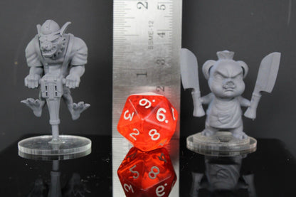 4pc 3 Little Pigs & Big Bad Wolf Mini Miniature RPG Tabletop Gaming D&D