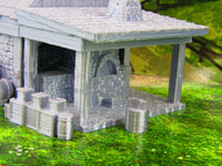 
              Blacksmith / Farrier Quarters Stable Smithy Forge Scatter Terrain Scenery 3D
            