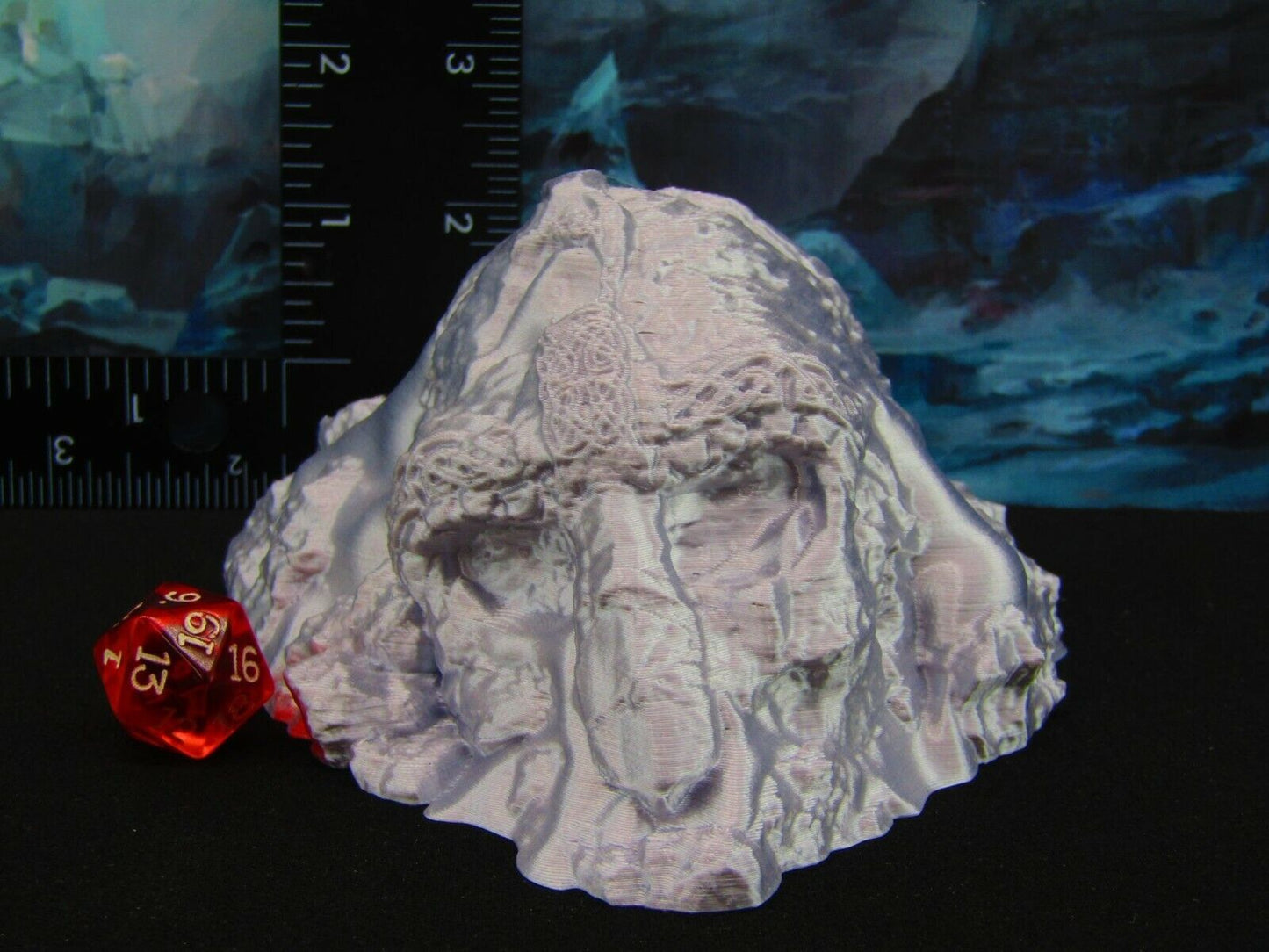 Buried Ruined Ancient Statue Head Scatter Terrain Scenery 3D Printed Model