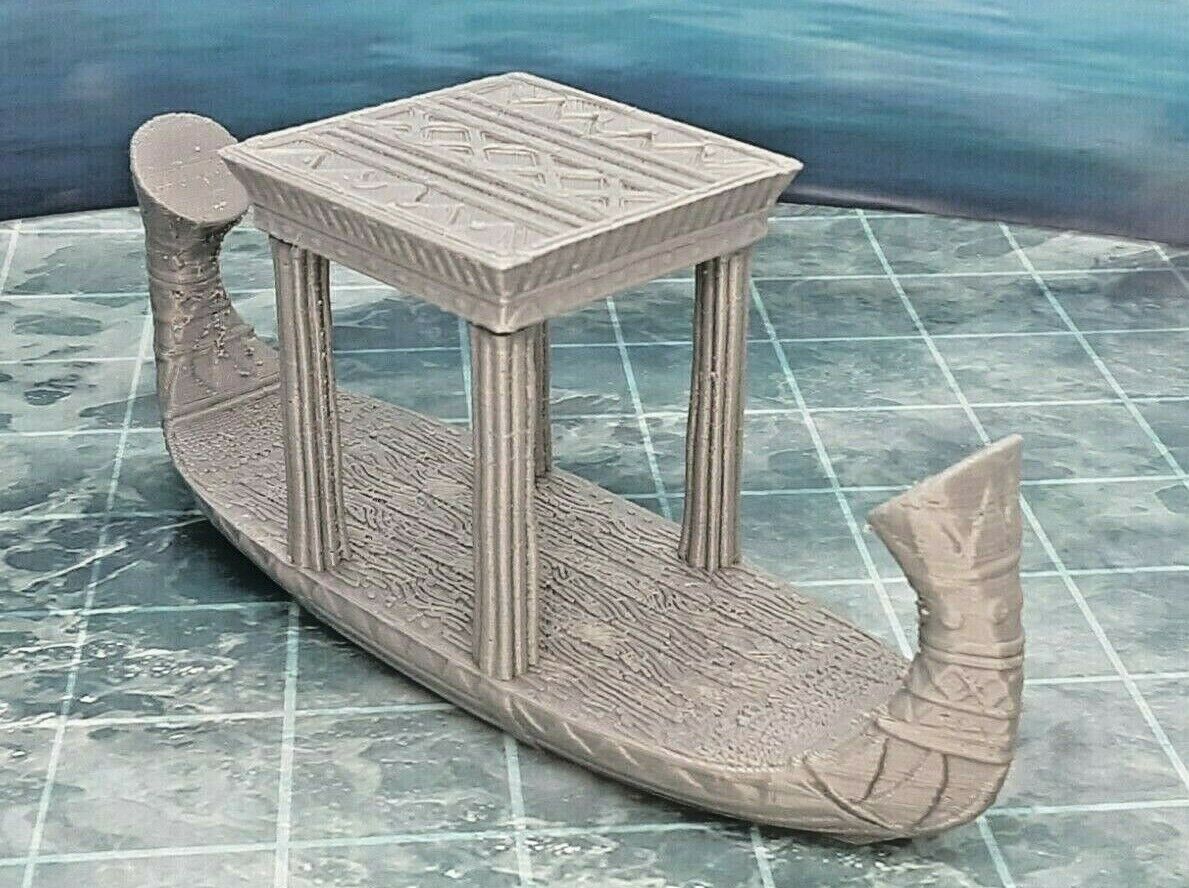 5 Piece Egyptian Barge and Undead Mummy Minis Scatter Terrain Tabletop Scenery