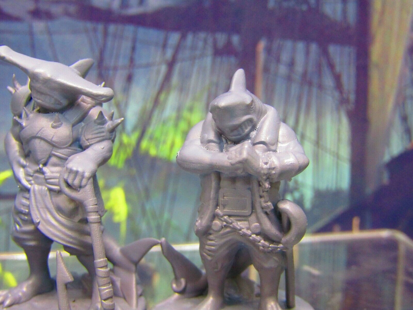 3pc Sharkman Pirate Wartribe Party Mini Miniature Figure 3D Printed Model 28/32m