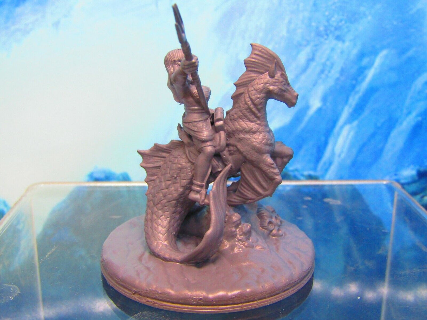 Sea Elf Rider on Sea Horse Mount Mini Miniature Figure 3D Printed Model 28/32mm