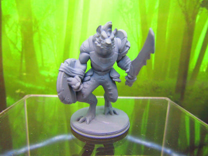 Gnoll Swordman Monster Mini Miniature 3D Printed Model 28/32mm Scale