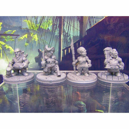 4pc Gnome Crew Mini Miniature Figure 3D Printed Model 28/32mm Scale Fantasy RPG