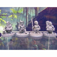 
              4pc Gnome Crew Mini Miniature Figure 3D Printed Model 28/32mm Scale Fantasy RPG
            