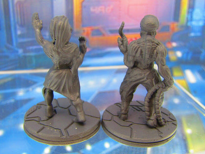 Alien Zombie Infected Space Mutants Pair Mini Miniature Figure 3D Printed Model