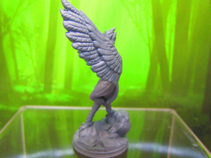 Harpy Taking Flight + Nest - Monster Mini Miniature Figure 3D Printed Model