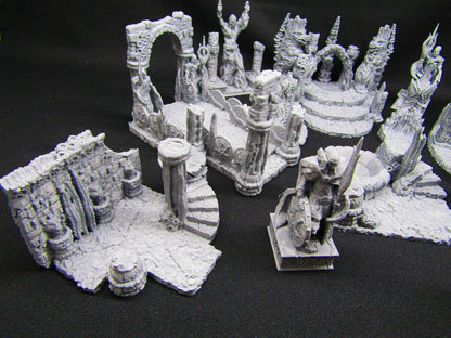 13pc Atlantis Merfolk Underwater Deep Sea City Scenery Scatter Terrain Props