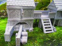 
              Village Center Mill, Stable, Blacksmith, & Shops Scatter Terrain Scenery 3D
            