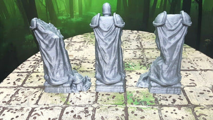 3 Piece Statue Ruins Scatter Terrain Scenery 28mm Dungeons & Dragons 3D Printed