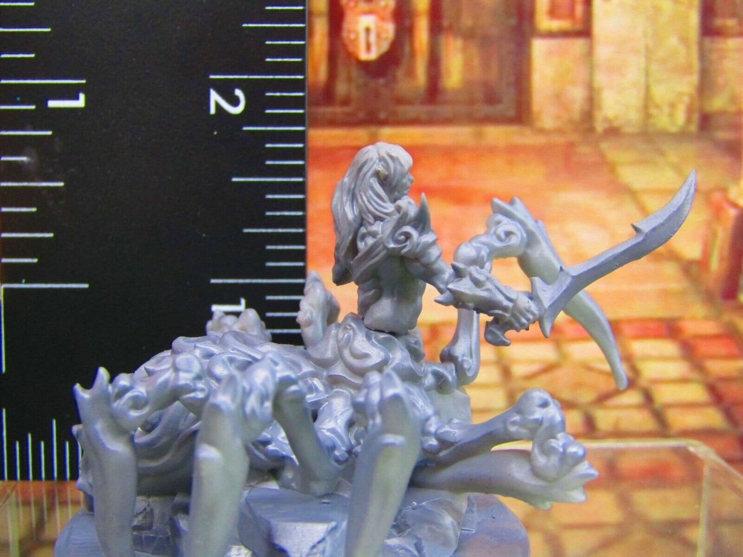 Dark Elf Arachnid Spider w/ Sword Mini Miniature Figure 3D Printed Model 28/32mm