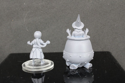 2pc Gretel & Hag Witch Mini Miniature RPG Tabletop Gaming Wargaming D&D